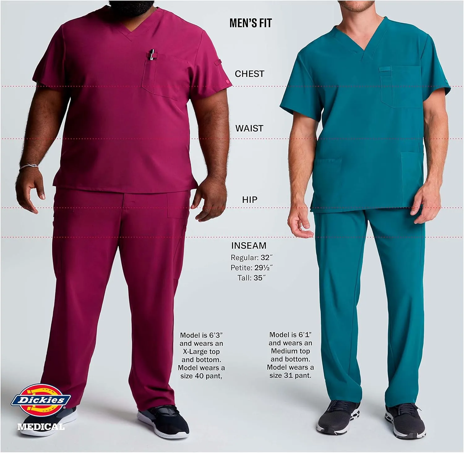 Dickies Mens Coat White Lab Coat With 4 Pockets and Three Button Closure - 81404