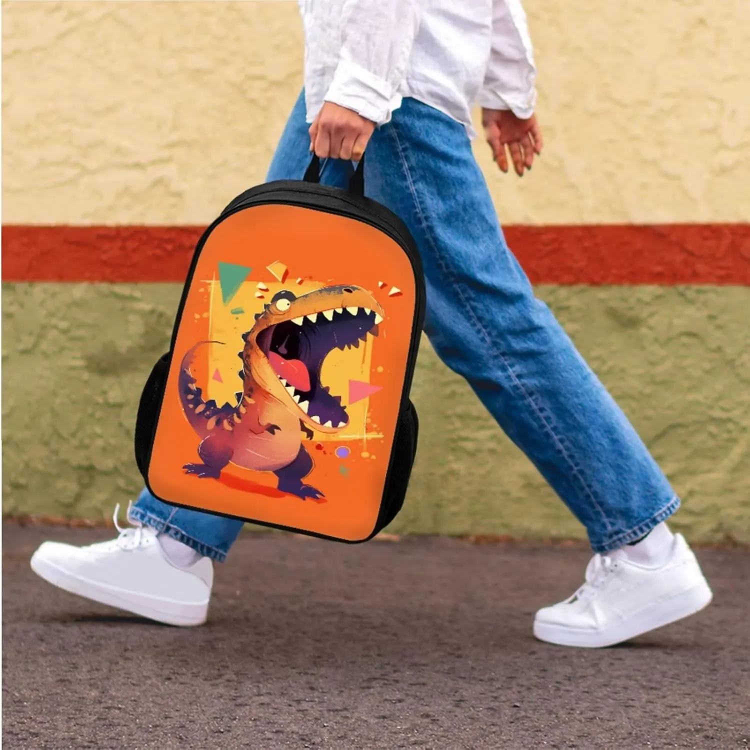 Dinosaur Backpack Kids Lightweight School Bag Sets Teen Spacious Bookbag with Insulated Lunch Bag Pencilcase Water Bottle Sleeve Elementary Preschool Outdoor Camping Travel Rucksack