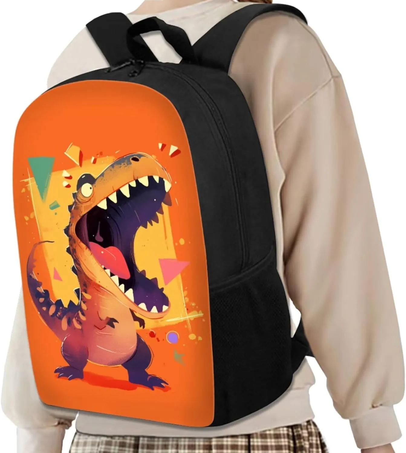 Dinosaur Backpack Kids Lightweight School Bag Sets Teen Spacious Bookbag with Insulated Lunch Bag Pencilcase Water Bottle Sleeve Elementary Preschool Outdoor Camping Travel Rucksack