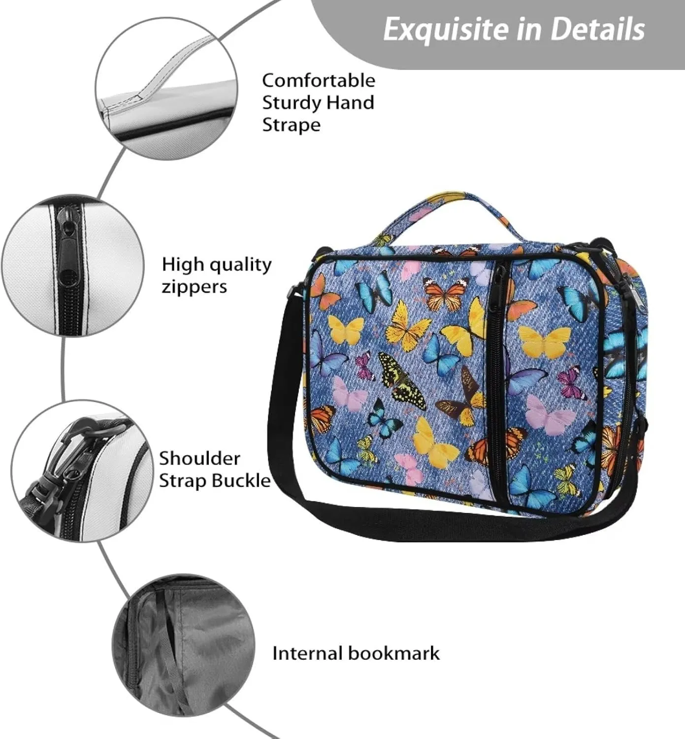 doginthehole Large Bible Cover Bible Carrying Cases Protable Bible Tote Bag with Handle/Shoulder Strap