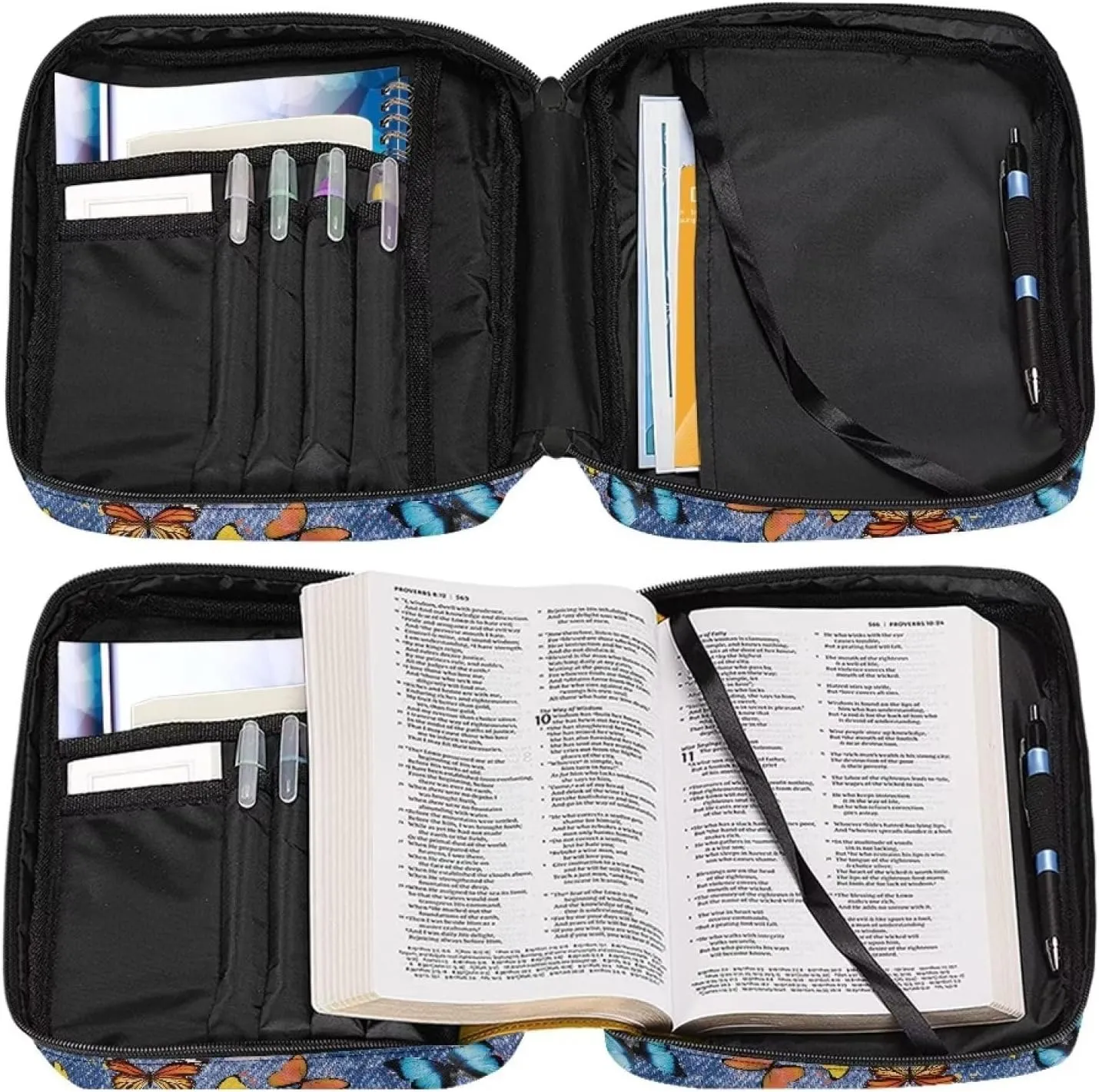 doginthehole Large Bible Cover Bible Carrying Cases Protable Bible Tote Bag with Handle/Shoulder Strap