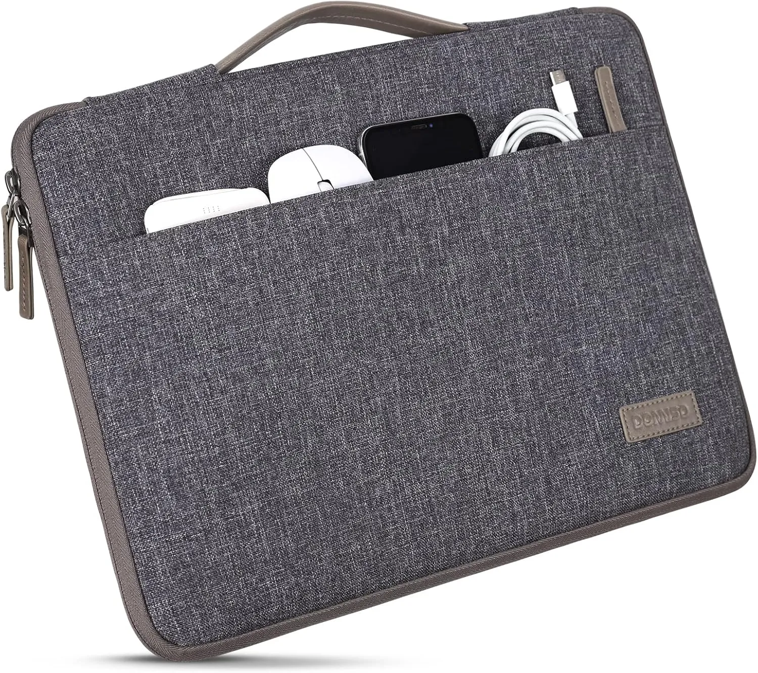 DOMISO 16 inch Laptop Sleeve Canvas Notebook Portable Carrying Bag Case Handbag for 16" Dell/HP Pavilion Envy/ThinkPad IdeaPad/ASUS Vivobook,Dark Grey