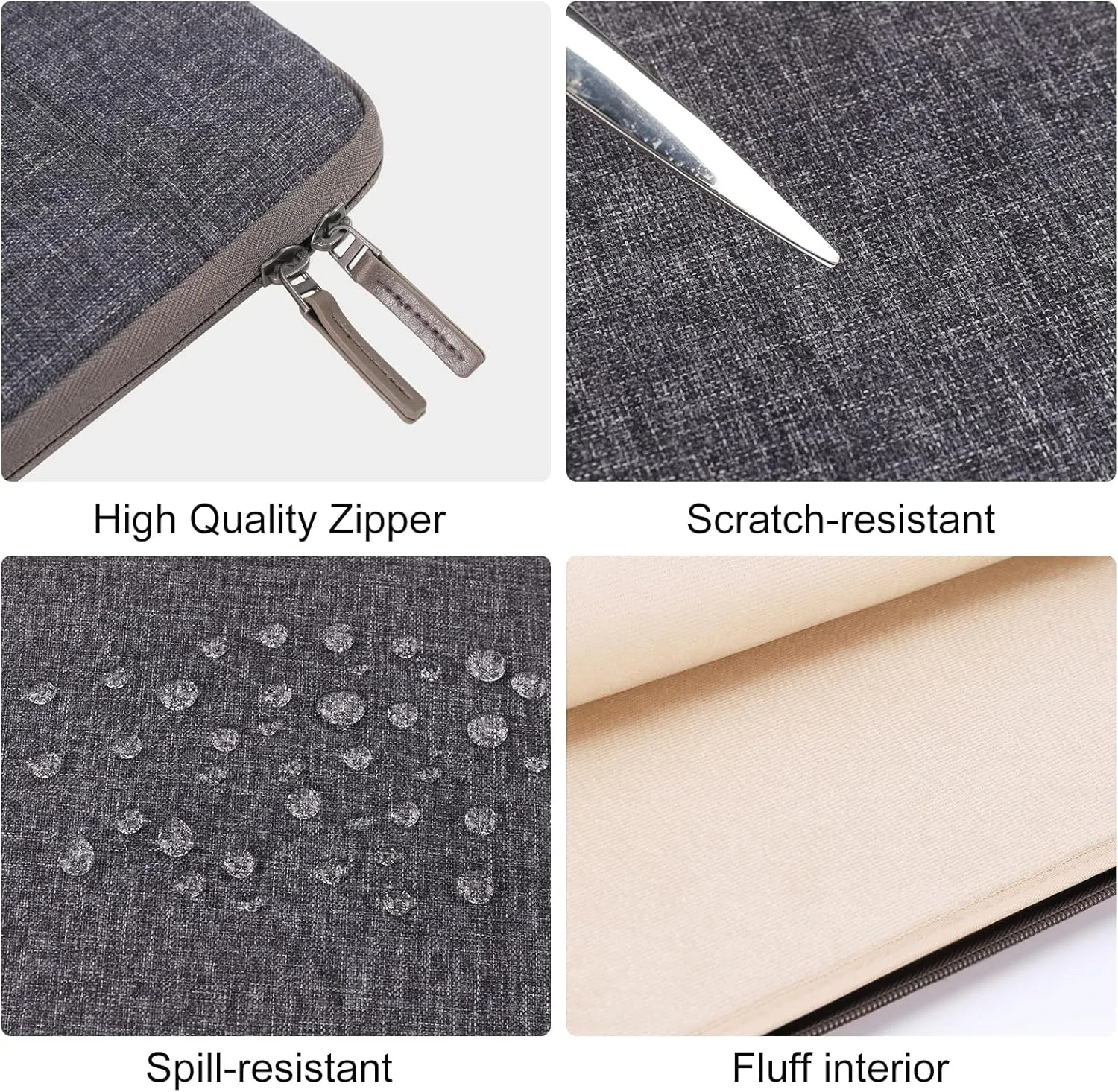 DOMISO 16 inch Laptop Sleeve Canvas Notebook Portable Carrying Bag Case Handbag for 16" Dell/HP Pavilion Envy/ThinkPad IdeaPad/ASUS Vivobook,Dark Grey