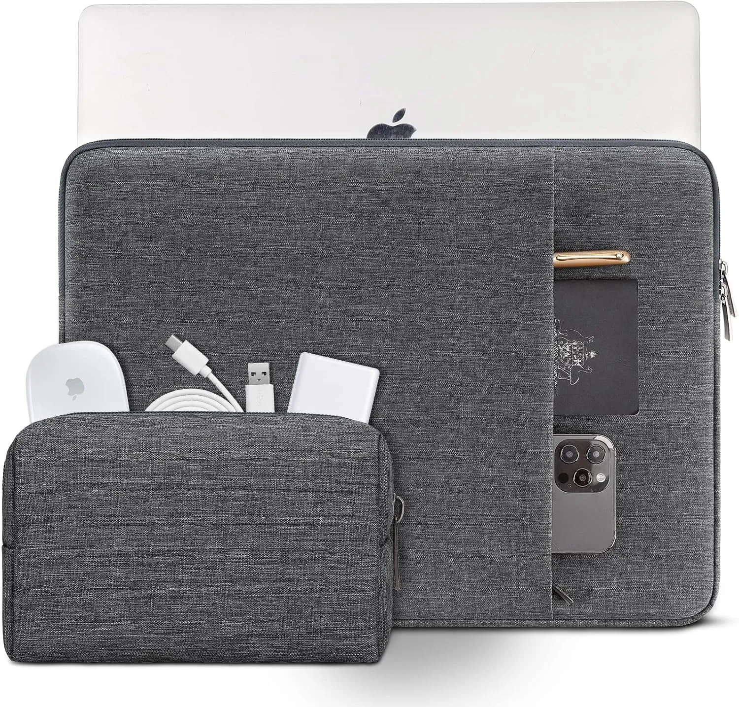 DOMISO 16 inch Laptop Sleeve Case Notebook Bag Protective Carrying Handbag for 16" Dell/HP Pavilion Envy/ThinkPad IdeaPad/ASUS Vivobook,Dark Grey