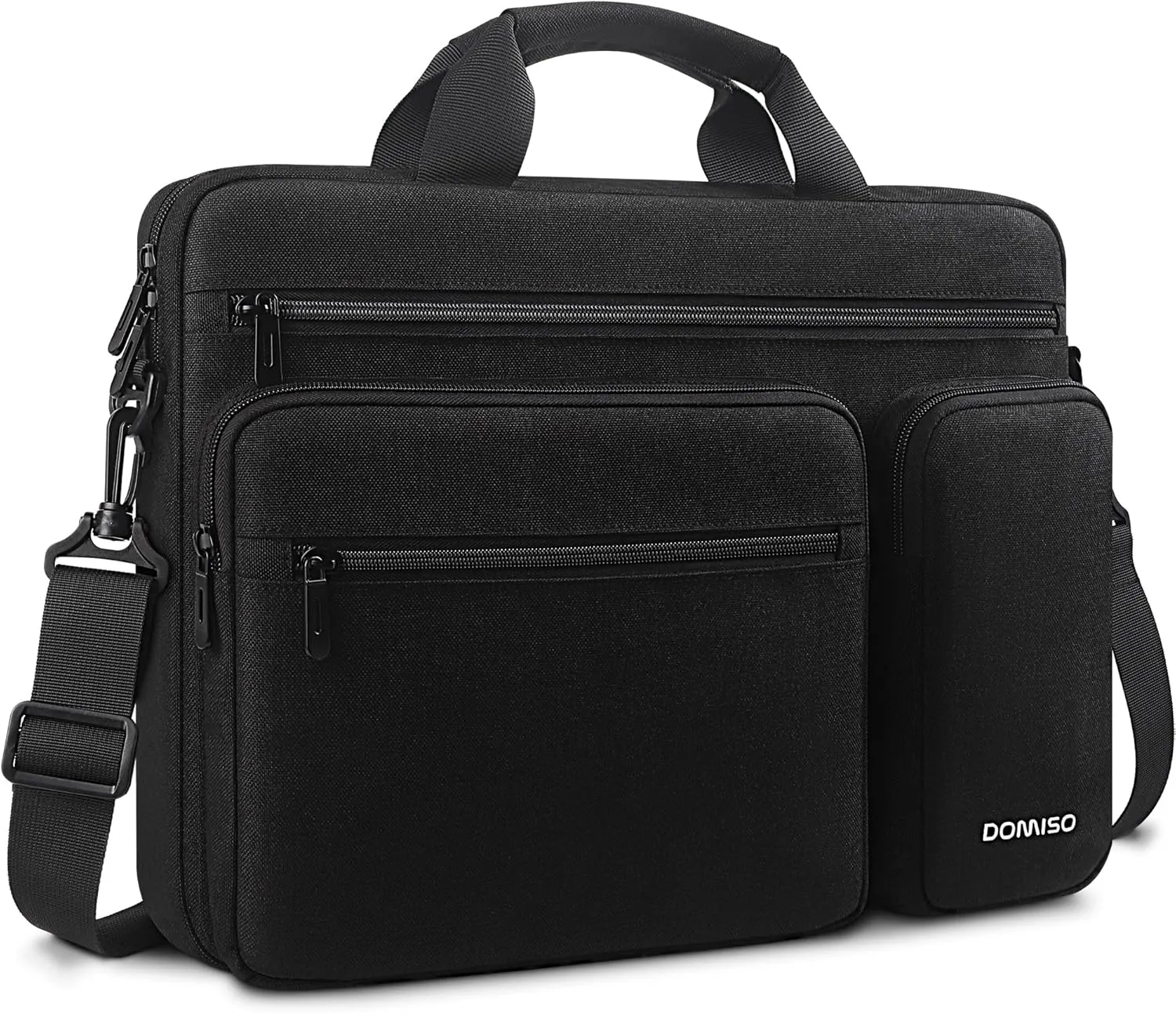 DOMISO 17 Inch Business Laptop Briefcase Messenger Shoulder Bag Protective Carrying Case for 17-17.3" Notebook/Chromebook/Ultrabook/Gamebook/Dell/Lenovo/Acer/HP/MSI/LG, Black