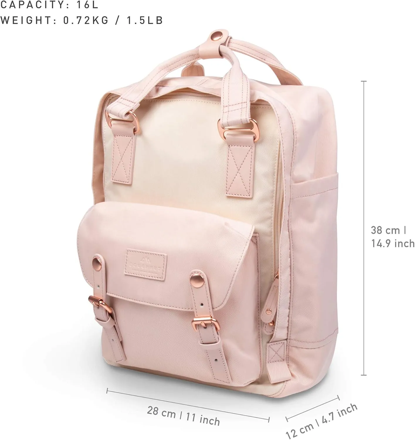 Doughnut Macaroon Nature Pale Series 16L Travel Ladies College Lightweight Commuter Casual Daypacks Bag Backpack (Soft Sunrise x Hazy)