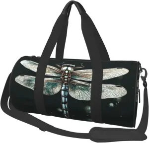 Dragonfly Printed Sports Gym Bag for Men Women Foldable Duffel Bag Carry On Weekender Bag for Travel Sports