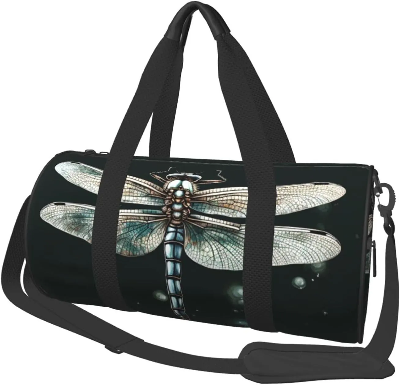 Dragonfly Printed Sports Gym Bag for Men Women Foldable Duffel Bag Carry On Weekender Bag for Travel Sports