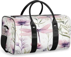 Dragonfly Travel Duffle Bag, Sports Gym Bags for Women Men, Carry On Weekender Overnight Workout Airplane Trips Bag