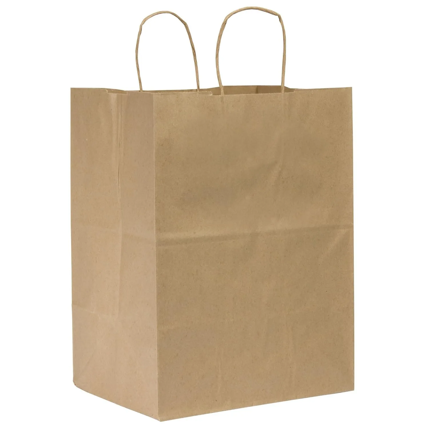 DURO ID# 87415 Regal Shopping Bag 65# 100% Recycled Natural Kraft 200pk 12 x 9 x 15-3/4