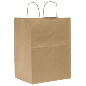 DURO ID# 87415 Regal Shopping Bag 65# 100% Recycled Natural Kraft 200pk 12 x 9 x 15-3/4