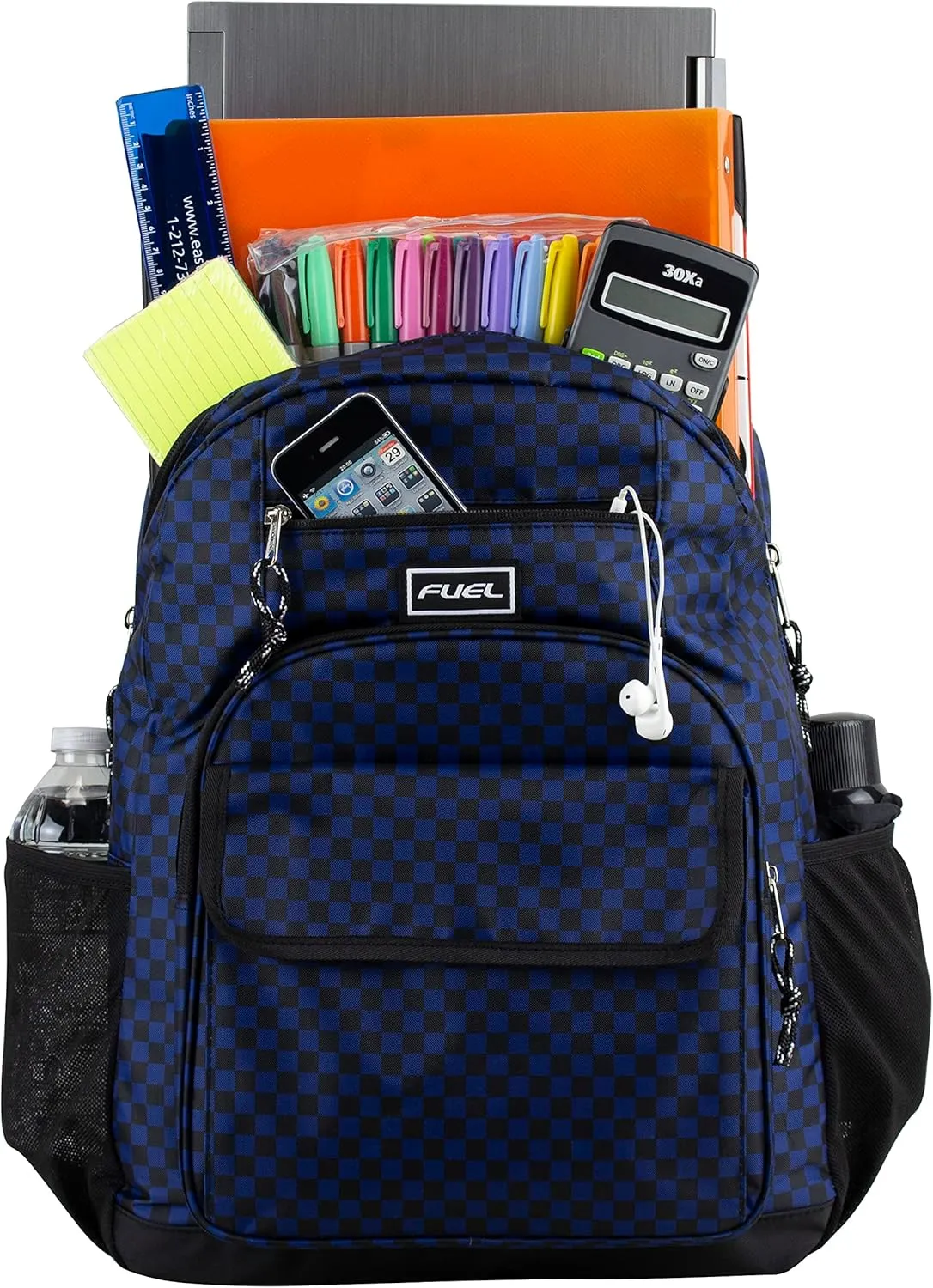 Eastsport Travel Laptop Backpack, Business Water Resistant Slim Sturdy Laptops Backpack College Work Computer Bag Unisex Fits 15" Notebook, Blue Checkerboard