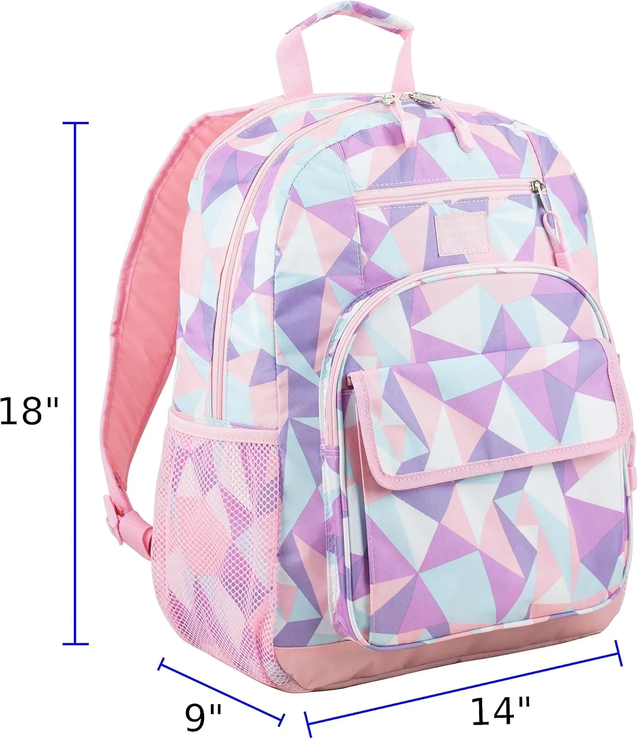Eastsport Travel Laptop Backpack, Business Water Resistant Slim Sturdy Laptops Backpack College Work Computer Bag Unisex Fits 15" Notebook, Rose Sand Crystal Clear Geo Print