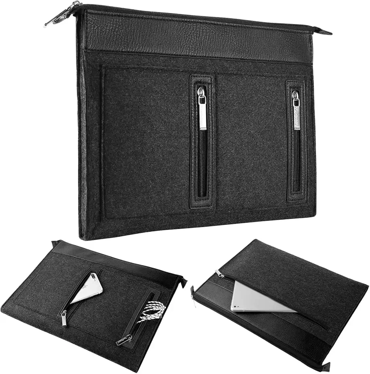 eBigValue Woolen Soft Padded Professional Laptop Sleeve Bag Case Compatible with 15-16 inch MacBook, Dynabook Laptops