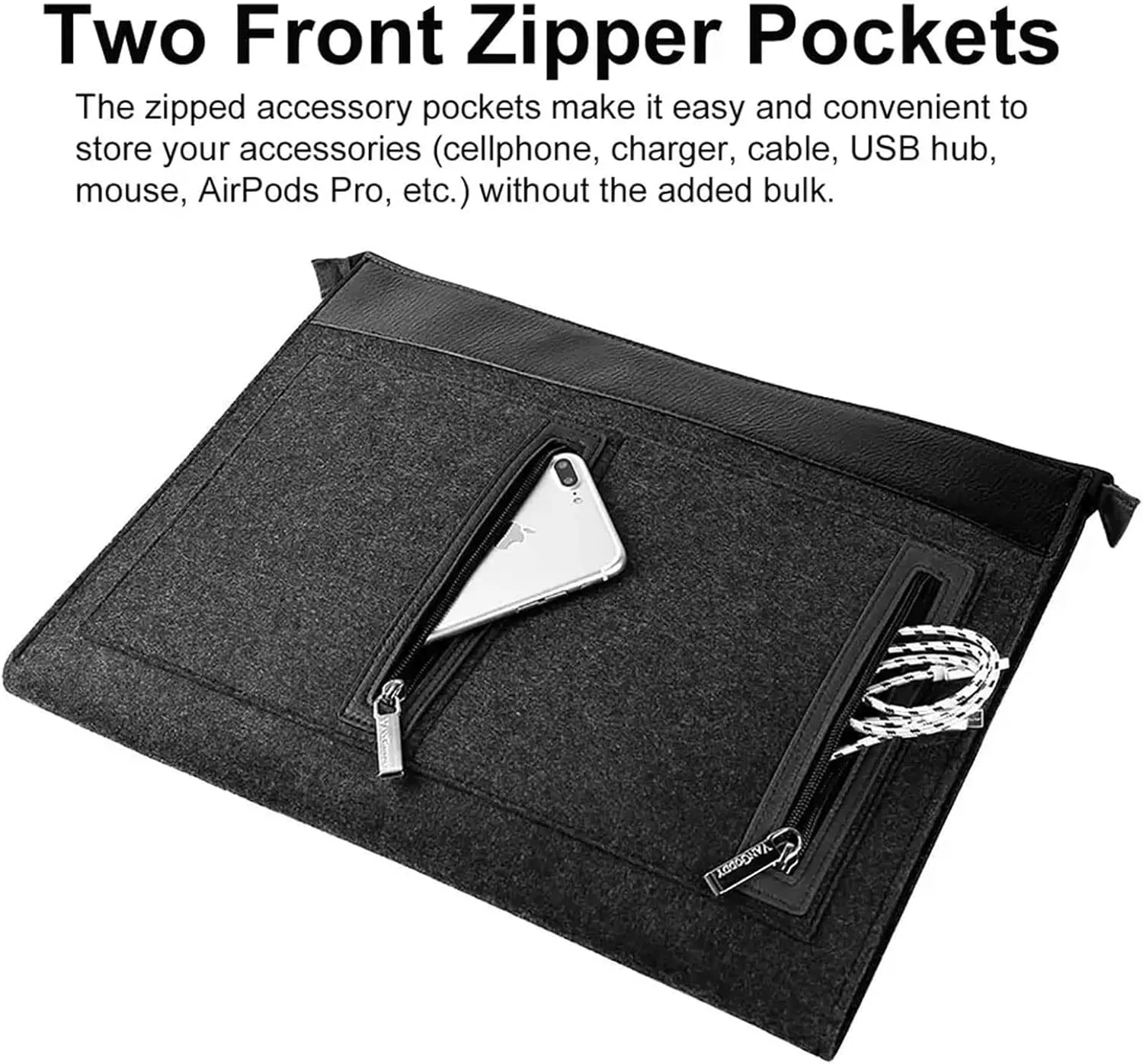 eBigValue Woolen Soft Padded Professional Laptop Sleeve Bag Case Compatible with 15-16 inch MacBook, Dynabook Laptops