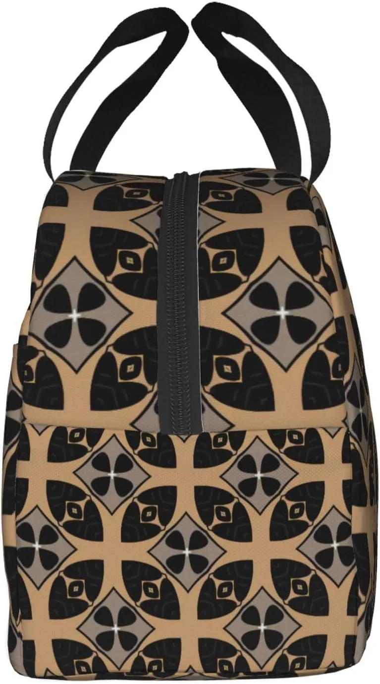 Elliptical Layered Petal Pattern Lunch Bag, Large Capacity Reusable Insulated Cooler Lunch Container For Work Office Picnic Or Travel