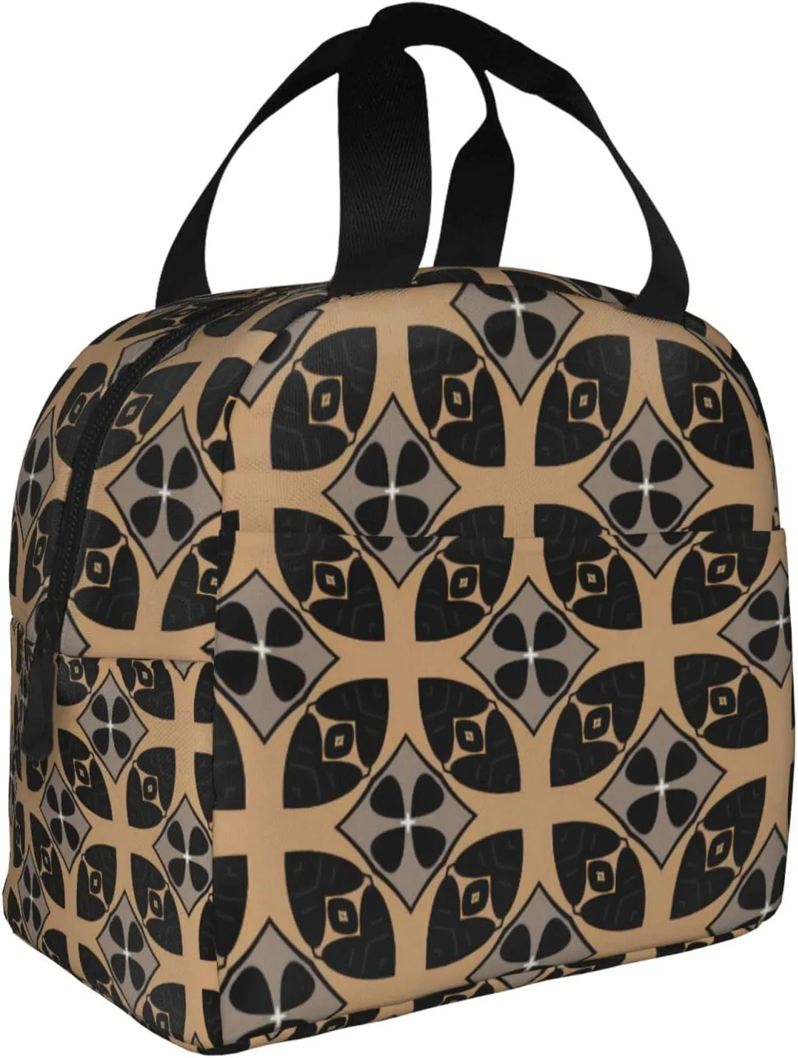Elliptical Layered Petal Pattern Lunch Bag, Large Capacity Reusable Insulated Cooler Lunch Container For Work Office Picnic Or Travel