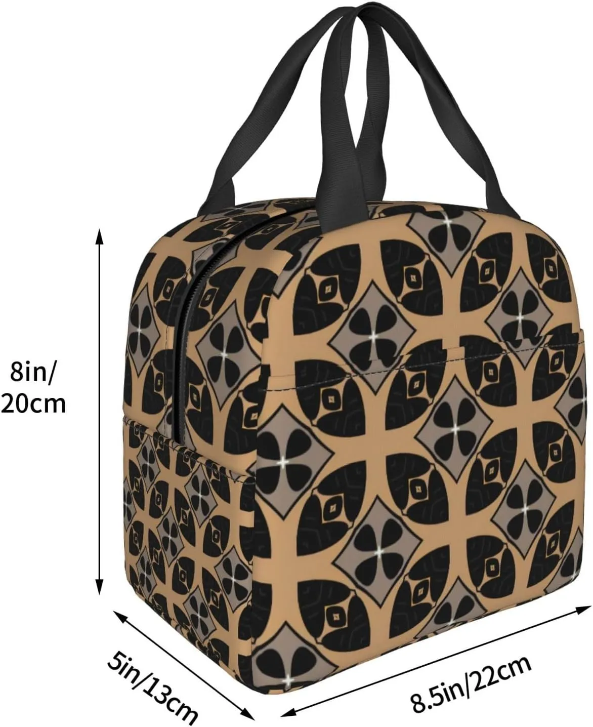 Elliptical Layered Petal Pattern Lunch Bag, Large Capacity Reusable Insulated Cooler Lunch Container For Work Office Picnic Or Travel