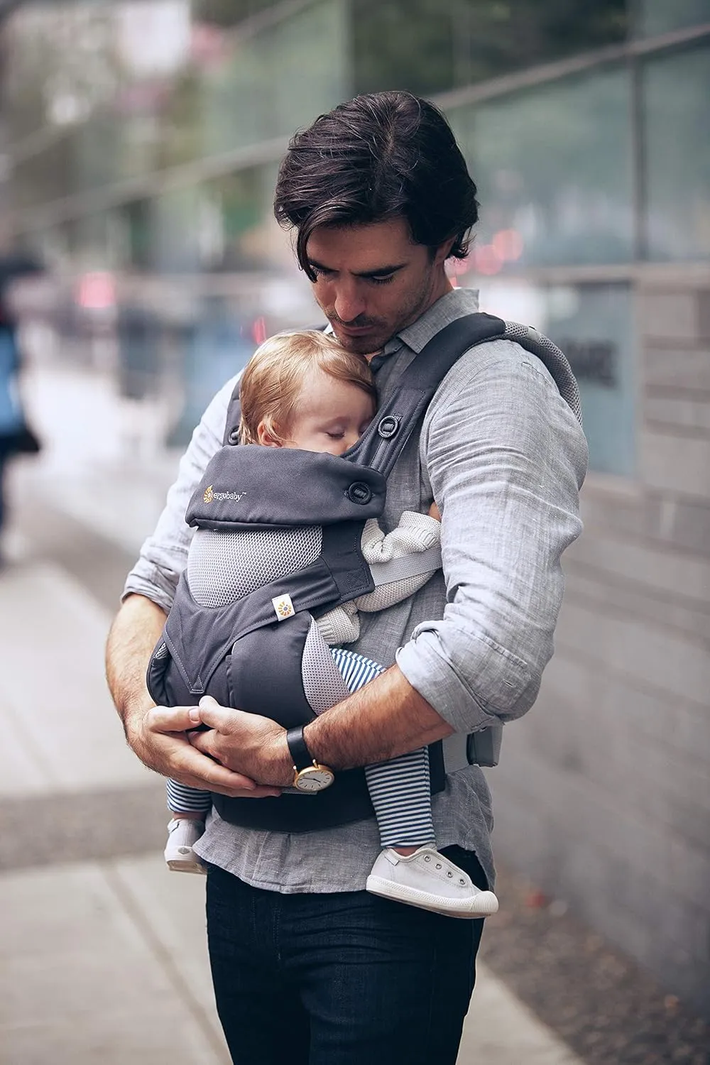 Ergobaby 360 All-Position Baby Carrier with Lumbar Support (12-45 Pounds), Carbon Grey, Cool Air Mesh