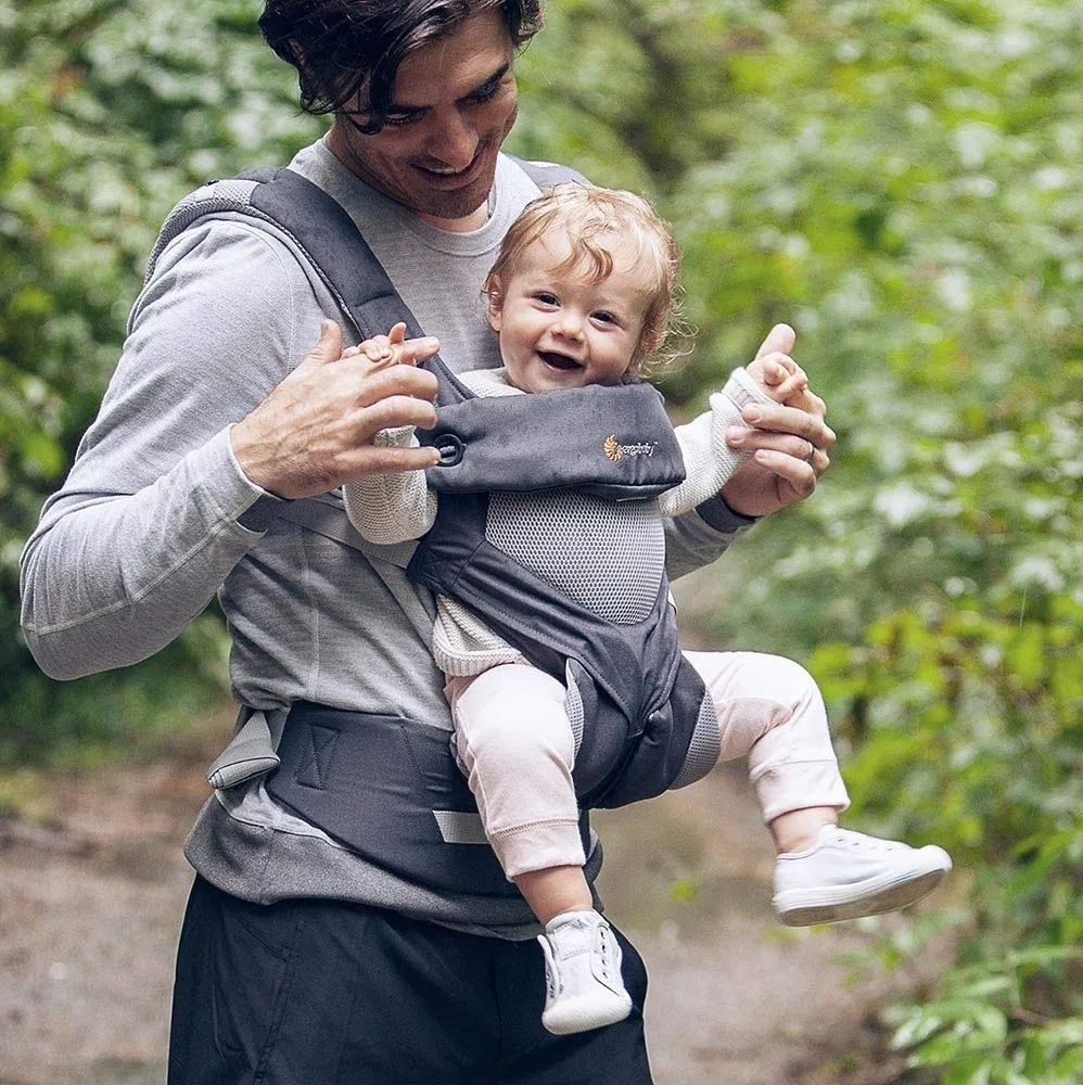 Ergobaby 360 All-Position Baby Carrier with Lumbar Support (12-45 Pounds), Carbon Grey, Cool Air Mesh