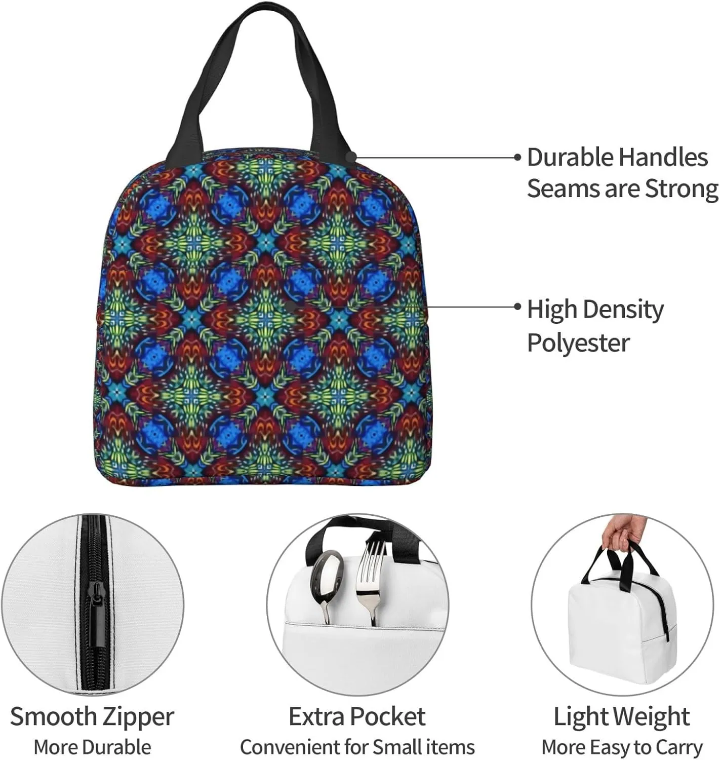 European Retro Palace Pattern Lunch Bag, Large Capacity Reusable Insulated Cooler Lunch Container For Work Office Picnic Or Travel