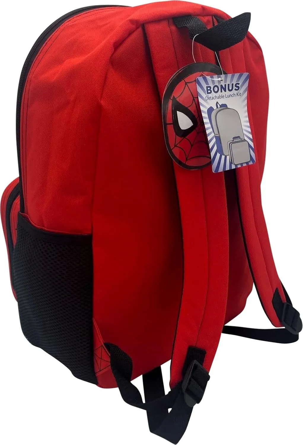 Fast Forward Kid's Licensed 16" Backpack with Lunch Box Set - 13 Piece Bundle with Variety School Supplies Including Pencil Case, Notebook, Folders and More (Spider-Man Black)