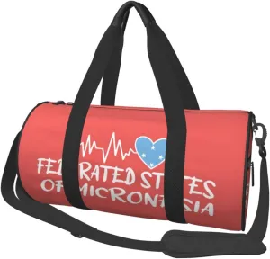 Federated States Of Micronesia Heartbeat Duffel Bag Gym Bag Travel Sports Tote Large Foldable Beach Swim Yoga3