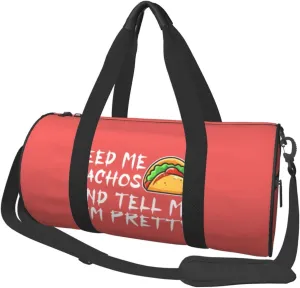 Feed Me Nachos And Tell Me I'M Pretty Duffel Bag Gym Bag Travel Sports Tote Large Foldable Beach Swim Yoga5