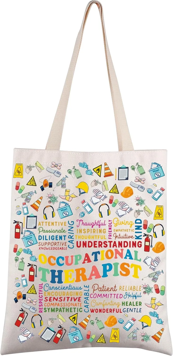 FEELMEM Occupational Therapist Tote Bag Occupational Therapy Gift Occupational Therapist Thank You Shoulder Bag OT Nurse Gift