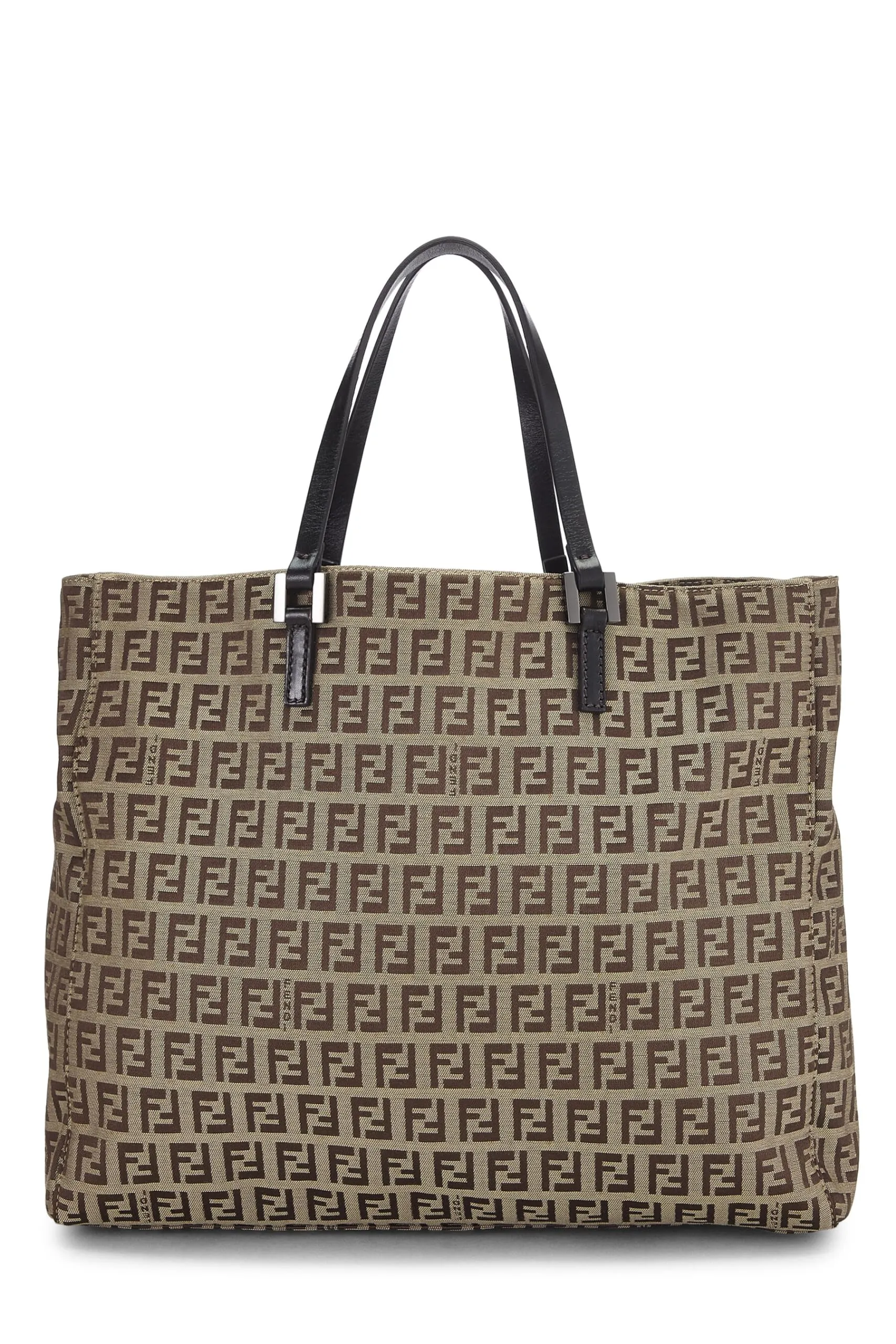 Fendi,  Brown Zucchino Canvas Tote Small, Brown