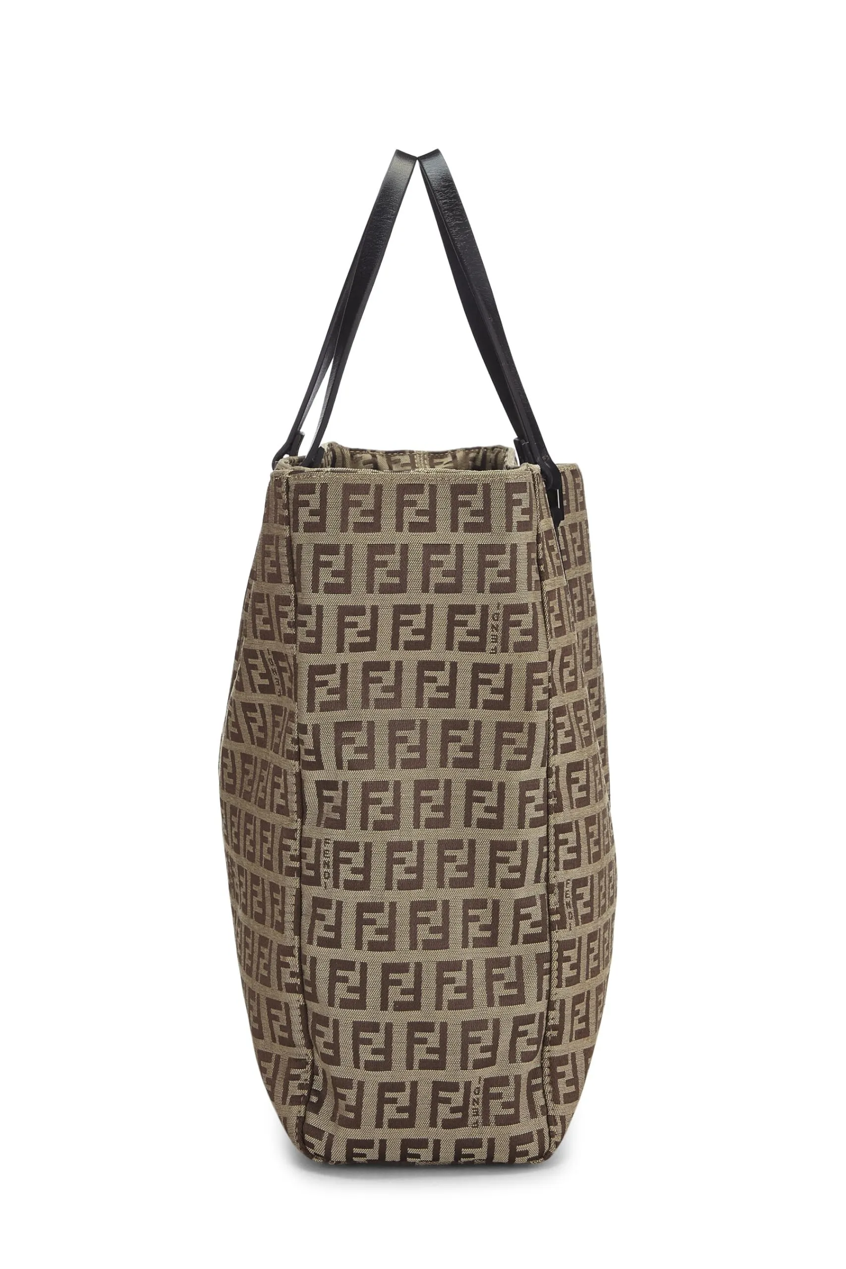 Fendi,  Brown Zucchino Canvas Tote Small, Brown