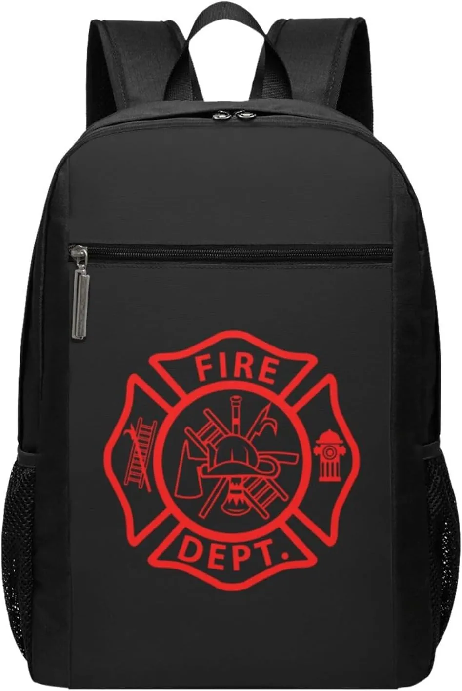 Firefighter Volunteer Fire Department Travel Laptop Backpack, Business Anti Theft Slim Sturdy Laptops Backpacks, College Computer Bag Gift for Men & Women Fits 17 Inch Notebook,Black