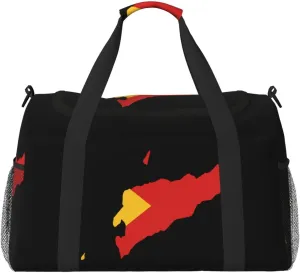 Flag Map Of East Timor Travel Duffel Bag Large Foldable Waterproof Overnight Bag For Beach Swim Bags Pool Sports Gym