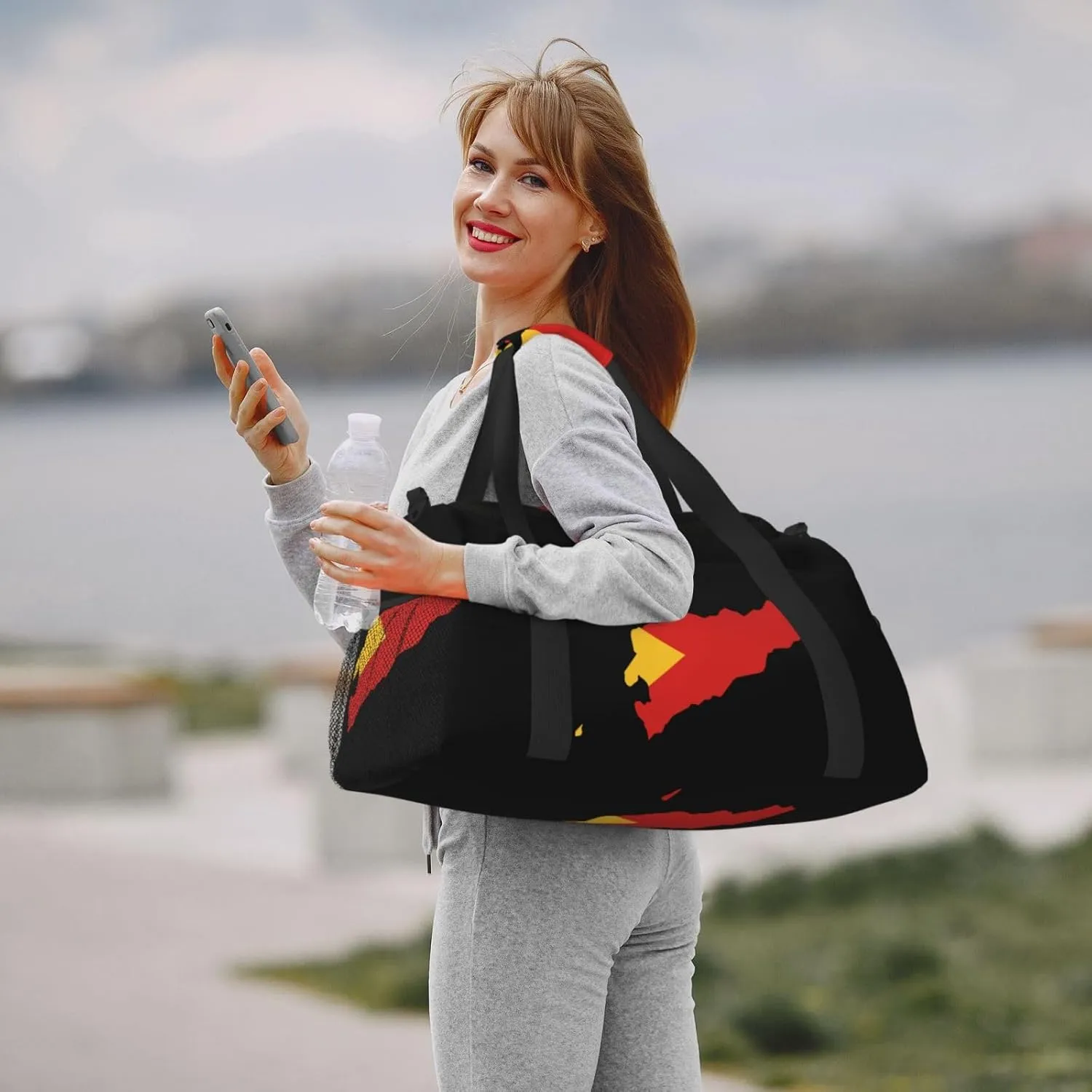 Flag Map Of East Timor Travel Duffel Bag Large Foldable Waterproof Overnight Bag For Beach Swim Bags Pool Sports Gym