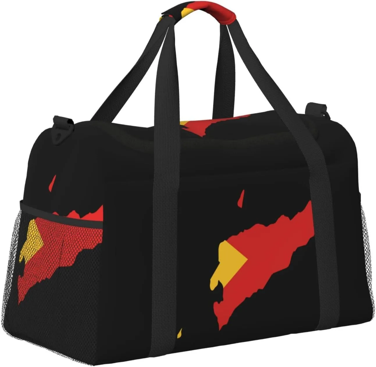 Flag Map Of East Timor Travel Duffel Bag Large Foldable Waterproof Overnight Bag For Beach Swim Bags Pool Sports Gym