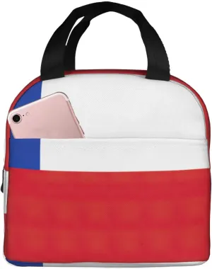 Flag of Chile Print Lunch Tote Bag Adult Insulated Tote Bags Work Travel Outdoor Daily Use