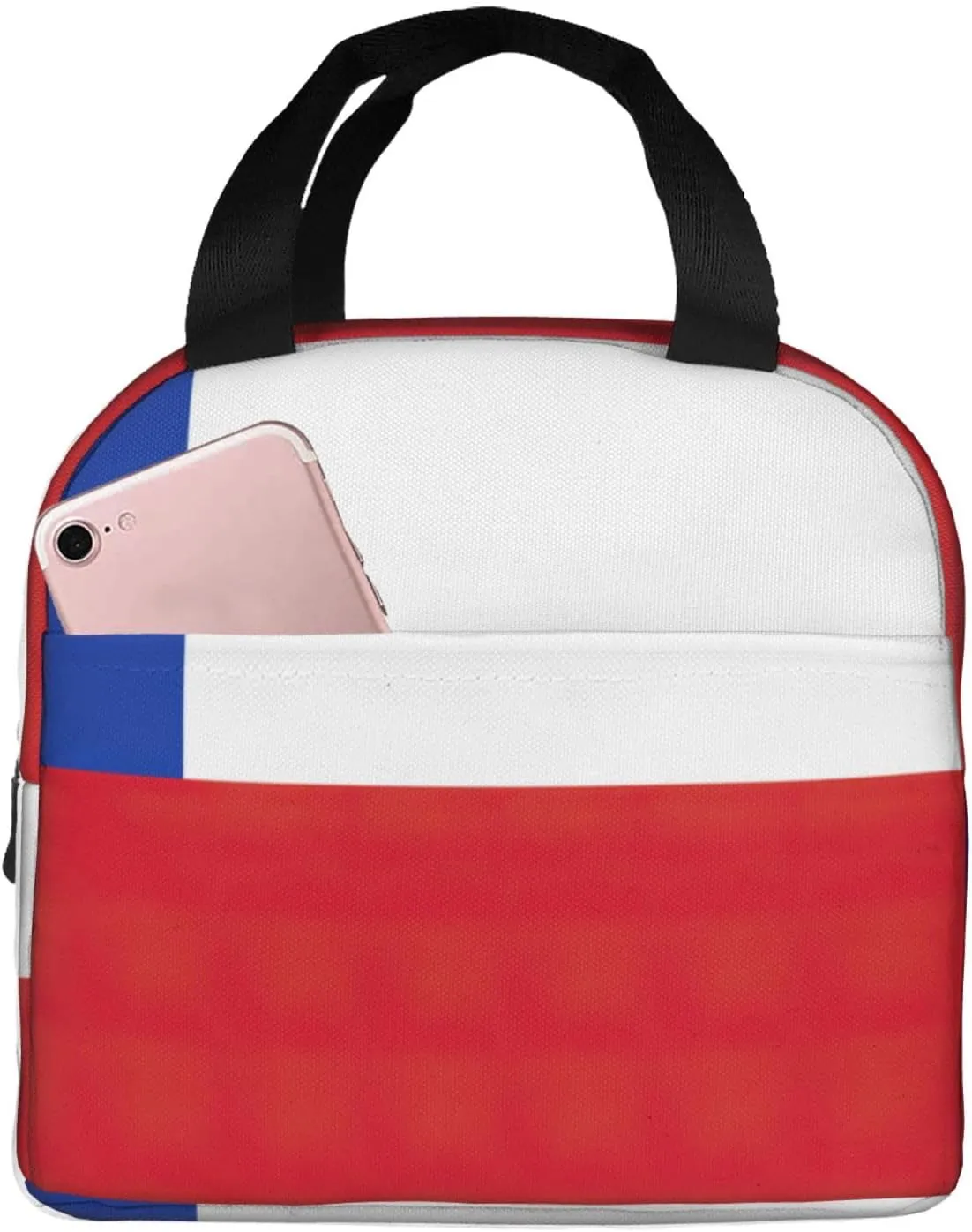 Flag of Chile Print Lunch Tote Bag Adult Insulated Tote Bags Work Travel Outdoor Daily Use