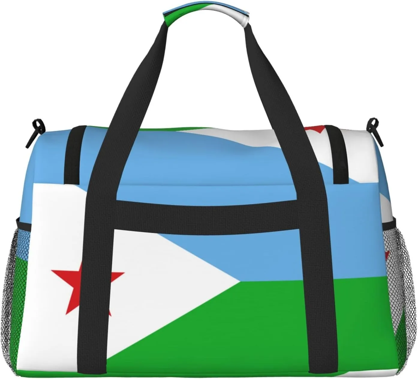 Flag Of Djibouti Travel Duffel Bag Large Foldable Waterproof Overnight Bag For Beach Swim Bags Pool Sports Gym