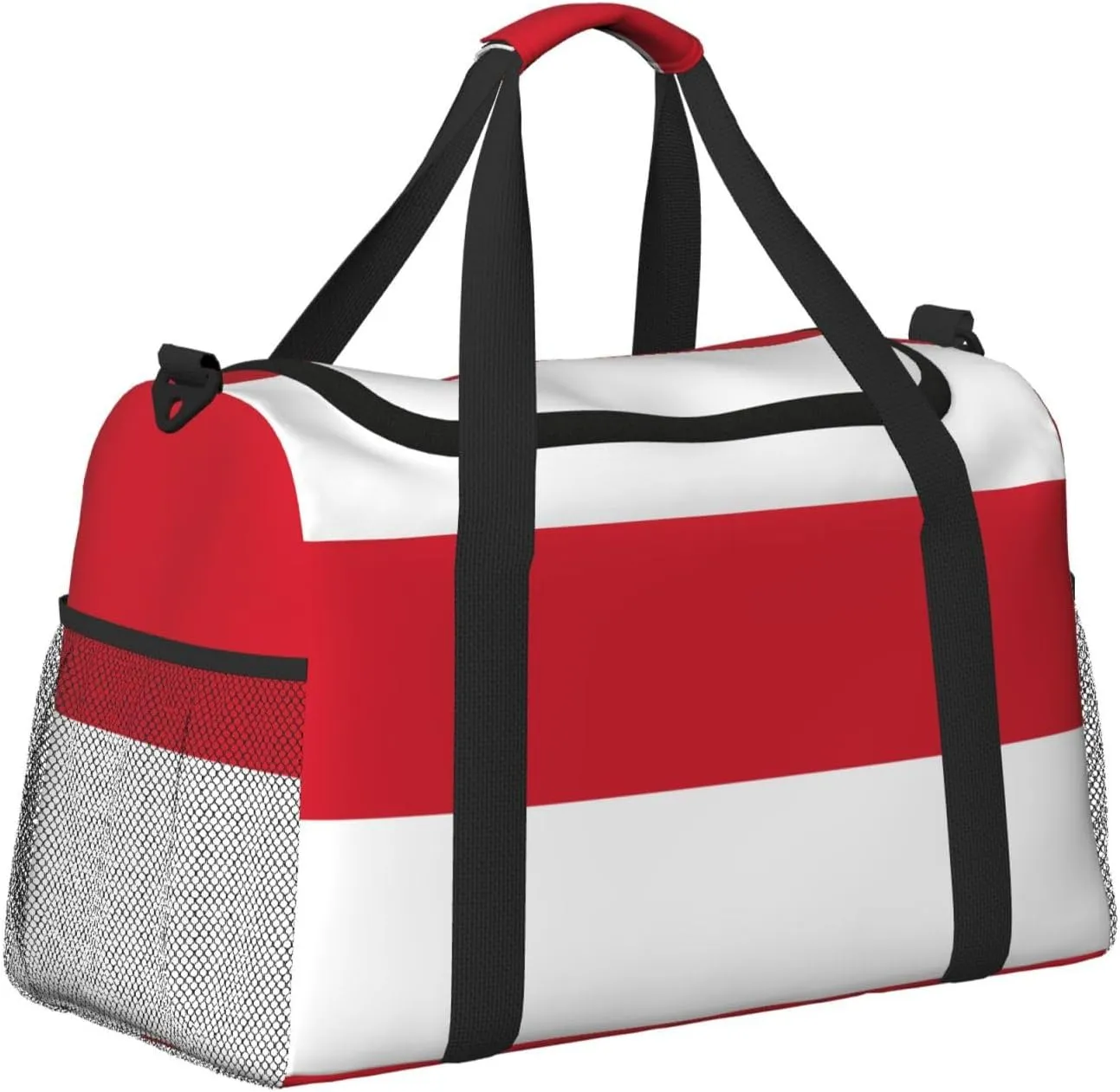 Flag Of Monaco Travel Duffel Bag Large Foldable Waterproof Overnight Bag For Beach Swim Bags Pool Sports Gym
