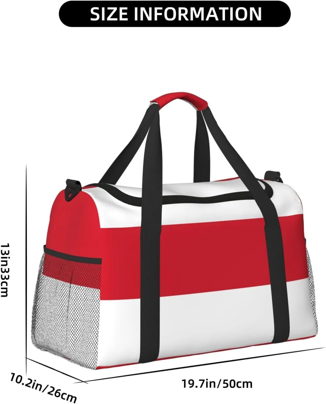 Flag Of Monaco Travel Duffel Bag Large Foldable Waterproof Overnight Bag For Beach Swim Bags Pool Sports Gym