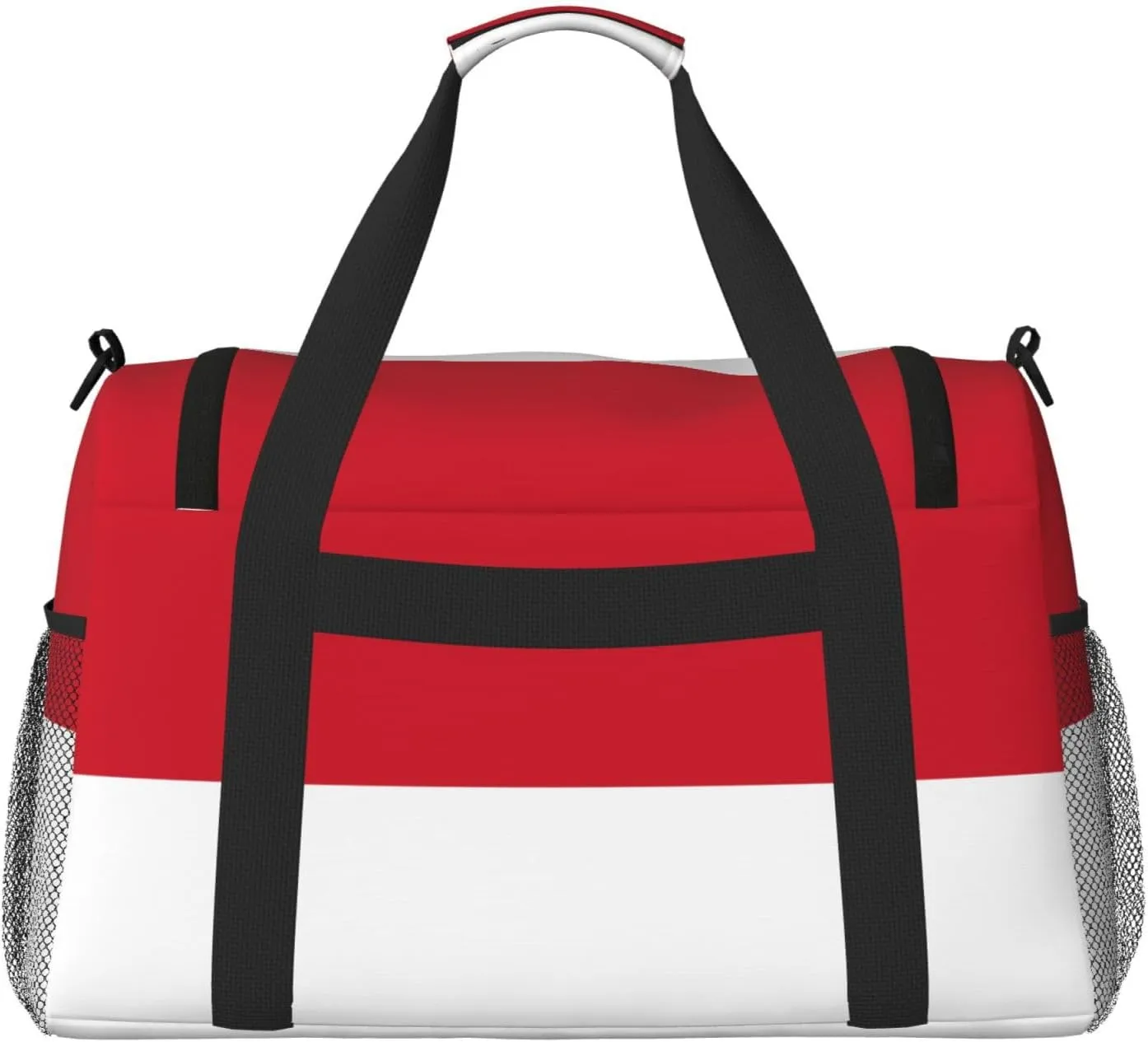 Flag Of Monaco Travel Duffel Bag Large Foldable Waterproof Overnight Bag For Beach Swim Bags Pool Sports Gym