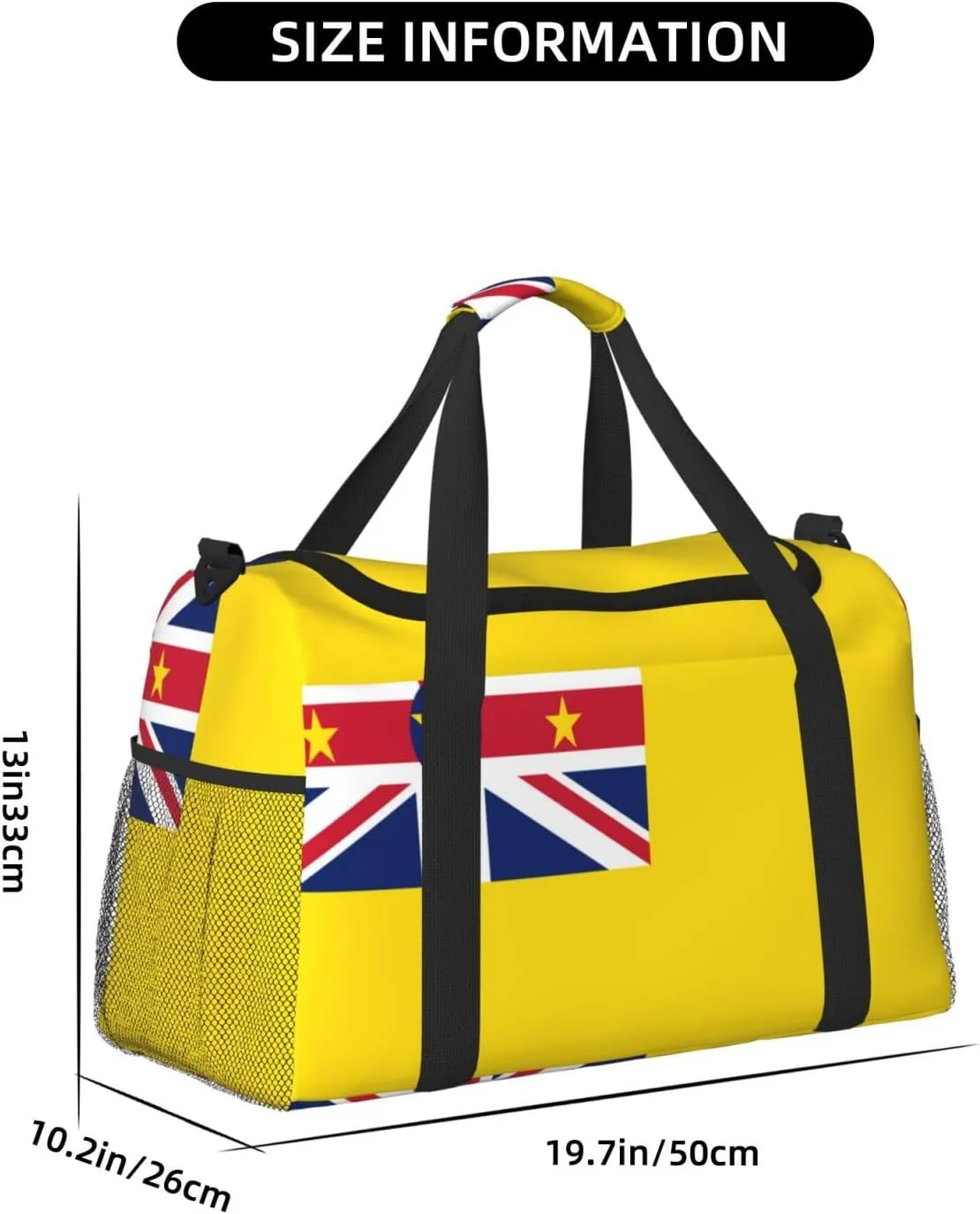 Flag Of Niue Travel Duffel Bag Large Foldable Waterproof Overnight Bag For Beach Swim Bags Pool Sports Gym