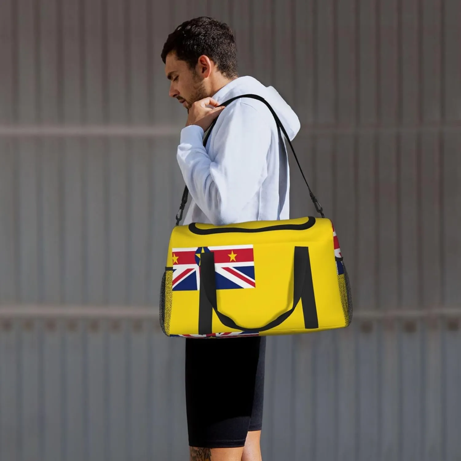 Flag Of Niue Travel Duffel Bag Large Foldable Waterproof Overnight Bag For Beach Swim Bags Pool Sports Gym