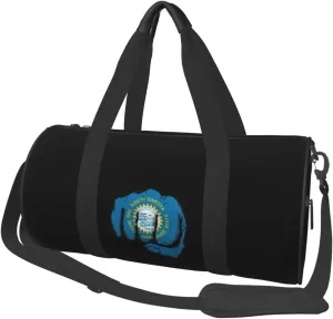 Flag of South Dakota Fist Power Convertible Garment Bag with Shoulder Strap, Carry on Garment Duffel Bag for Men Women - Rolling Foldable for Travel Luggage Bags (Black)