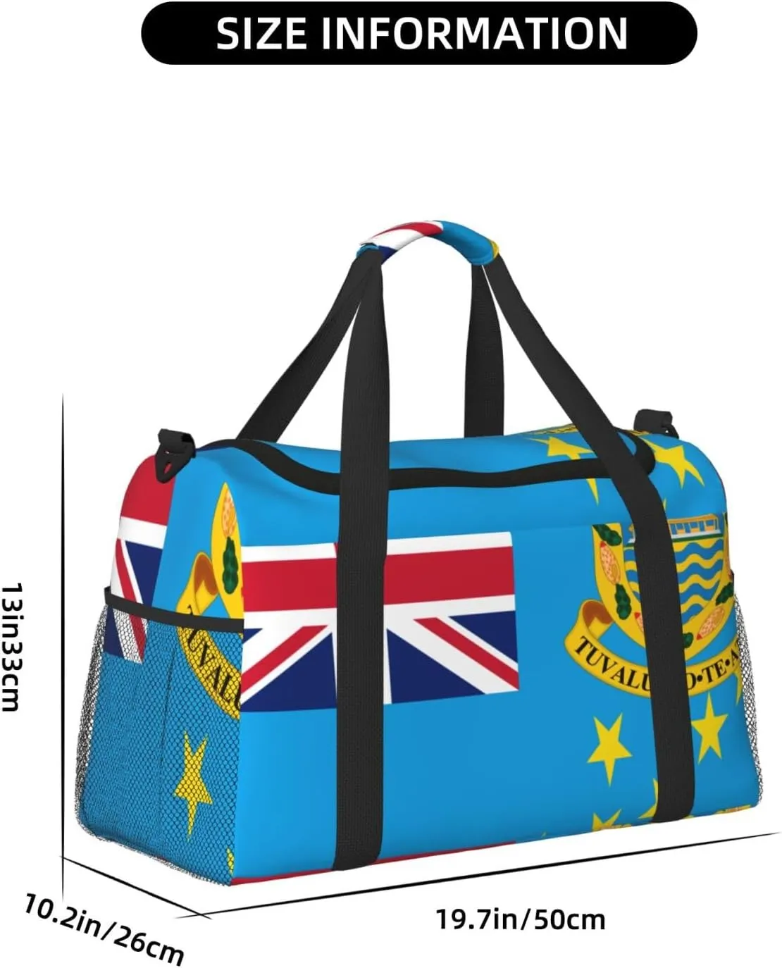 Flag Of Tuvalu Travel Duffel Bag Large Foldable Waterproof Overnight Bag For Beach Swim Bags Pool Sports Gym