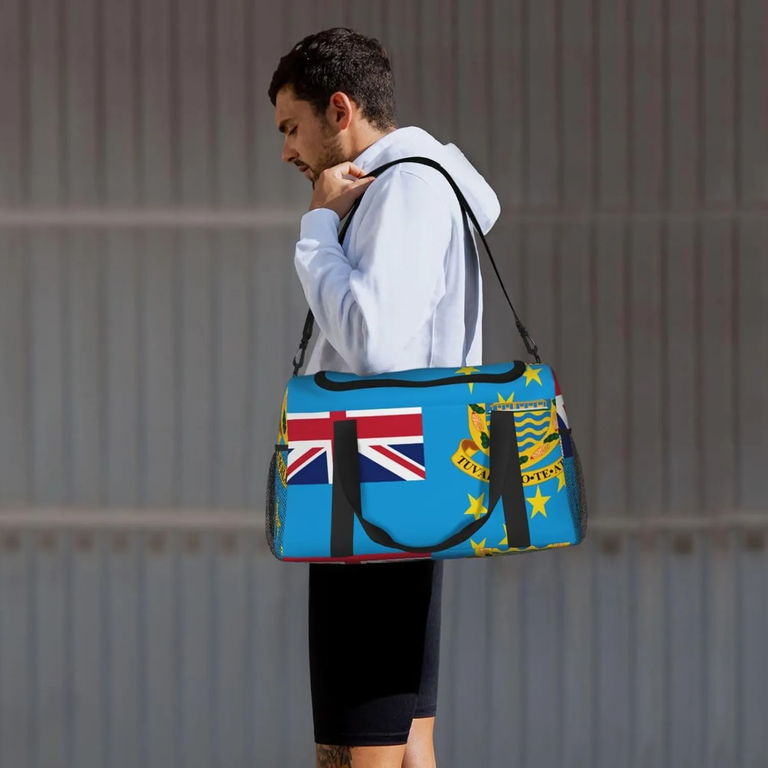 Flag Of Tuvalu Travel Duffel Bag Large Foldable Waterproof Overnight Bag For Beach Swim Bags Pool Sports Gym