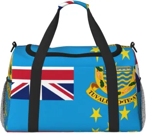 Flag Of Tuvalu Travel Duffel Bag Large Foldable Waterproof Overnight Bag For Beach Swim Bags Pool Sports Gym