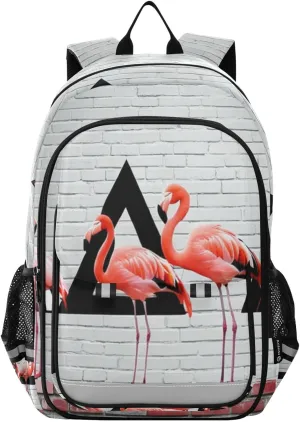 Flamingo Print Backpack for Boys Middle-School Elementary Bookbags 20325575