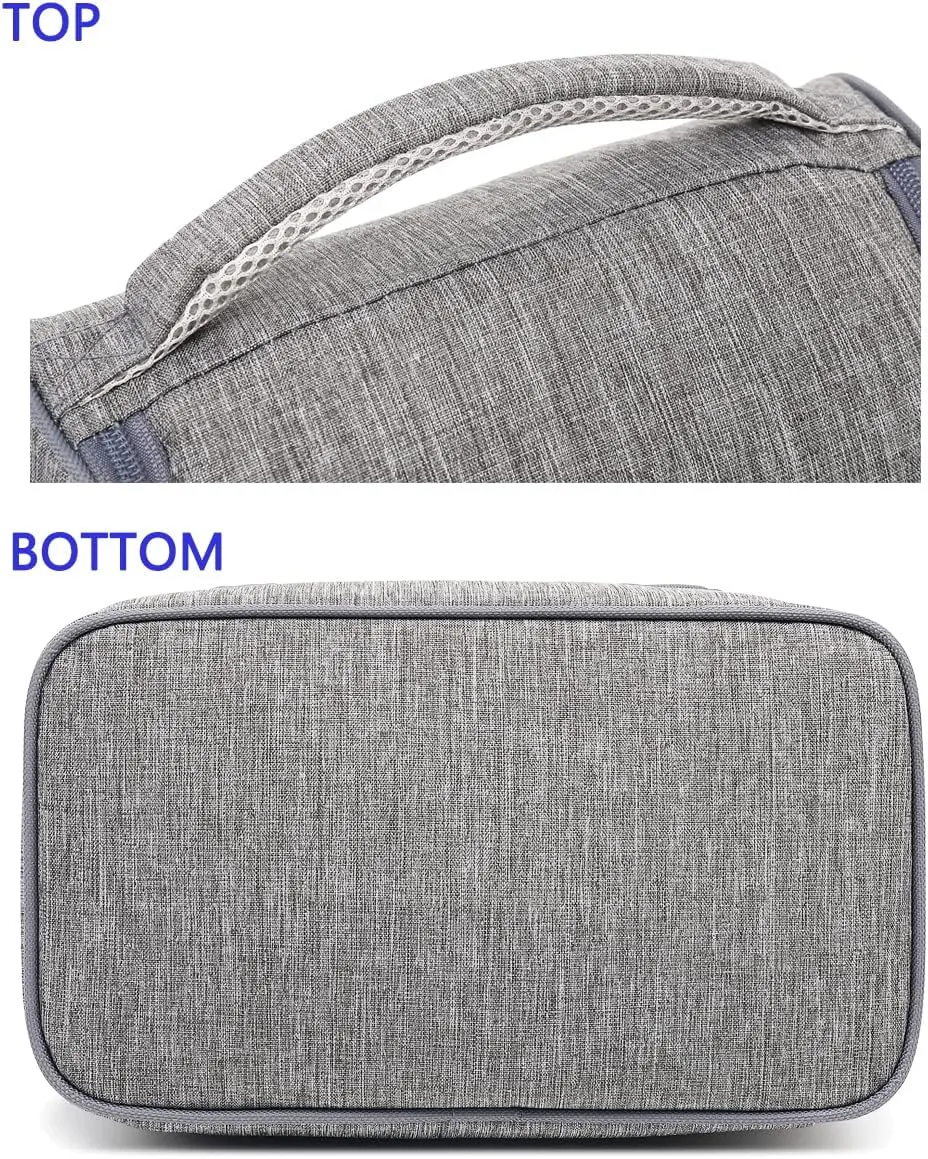 FlowFly Double Decker Cooler Insulated Lunch Bag Large Tote for Boys, Girls, Men, Women, With Adjustable Strap (Grey)