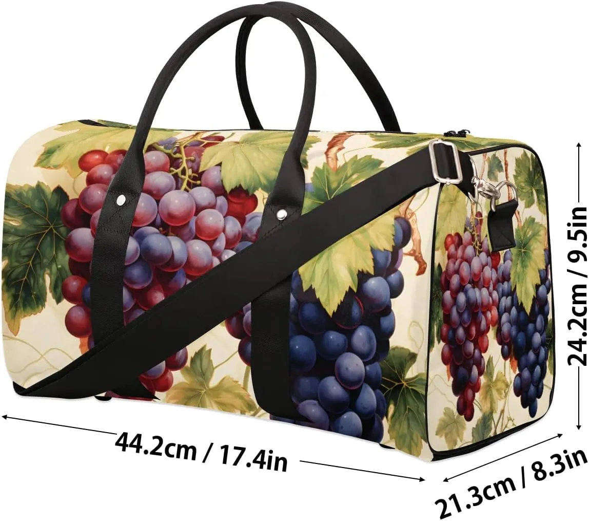 Foldable Travel Bag Attractive Grapes Lightweight Carry On Bags for Airplanes Waterproof Travel Duffle Bag For Gym Weekend Overnight